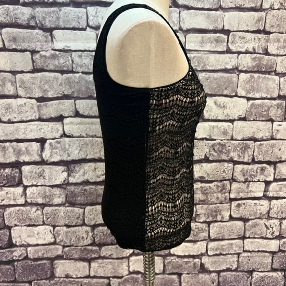Ann Taylor Black & Tan Lace Tank Size Small Petite - Picture 8 of 10